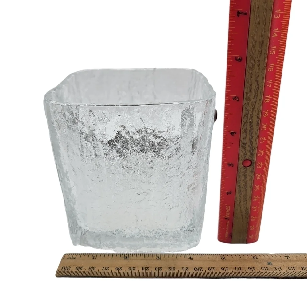 Vintage 1960s Century Modern Crystal Glass Original Ice Bucket
